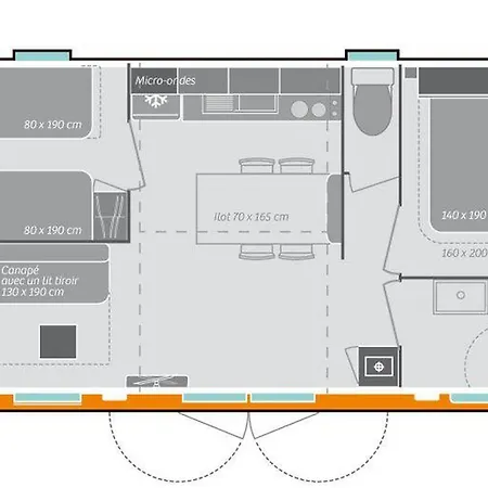 Mobil-home Sur Pilotis Avec Terrasse - Api-1-52-1009 캠프장 *