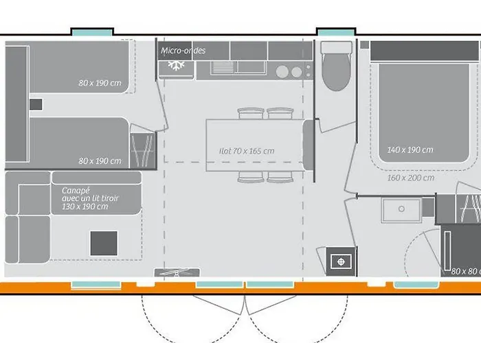 Mobil-home Sur Pilotis Avec Terrasse - Api-1-52-1009 Camping *